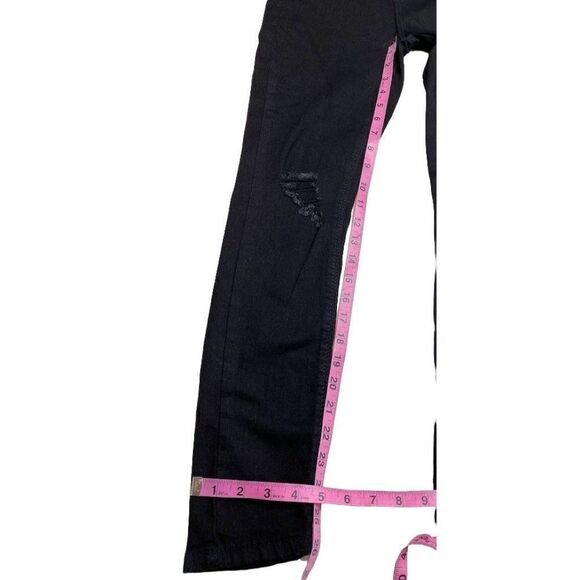 Indigo Rein Ripped Distressed Skinny Jean Jeggings Women's 25‎ Black Stretch NEW - Picture 6 of 12